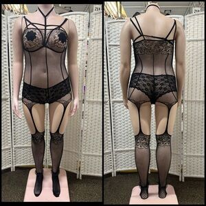 Elegant Black Lace Bodysuit